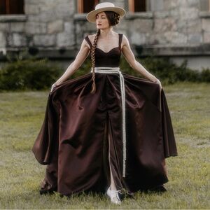 Elegant Brown Evening Gown